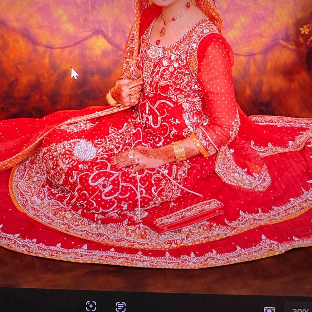 Beautiful designer Elegant Red Embellished lehnga gharara Pakistani Indian dress